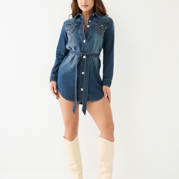 True Religion Katie Denim Dress Shirt - Picture 2 of 8